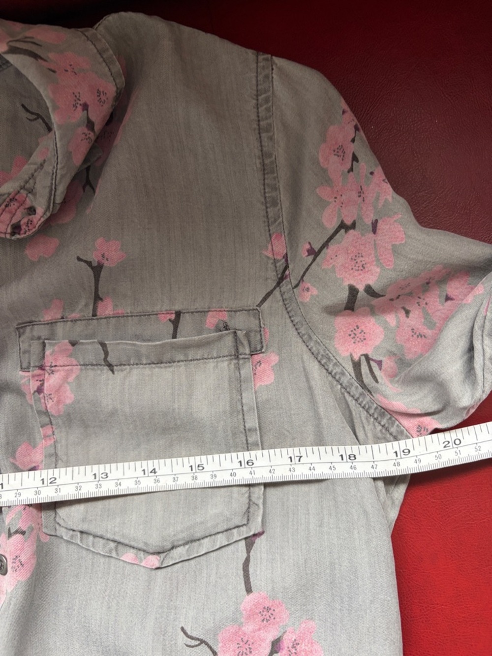 Billy T Madge chambray Cherry Blossom Button Down Shirt - Picture 7 of 10